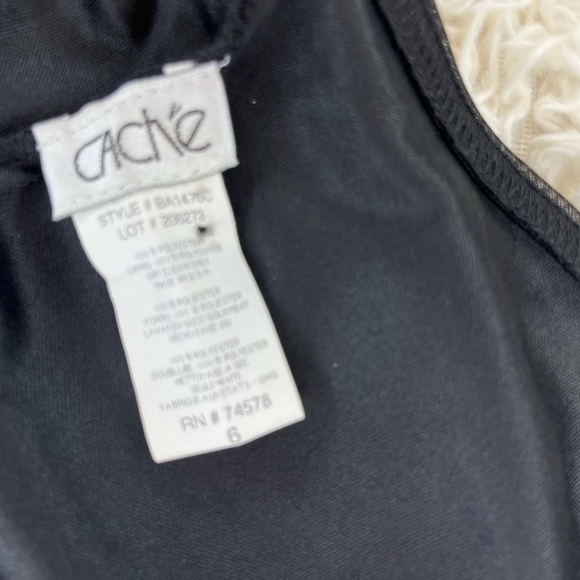 Sold…CACHE Black Sheer Lined Formal Gown - Picture 6 of 9